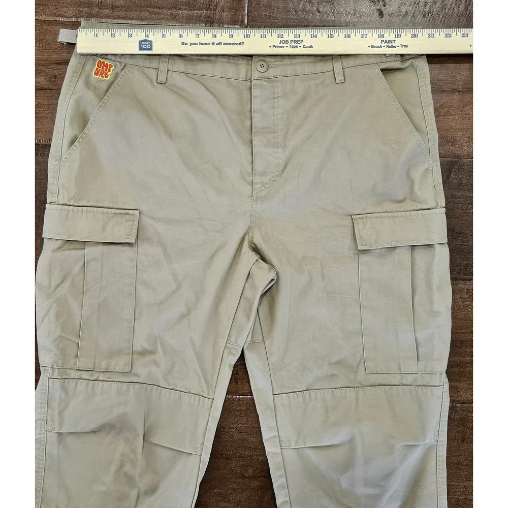 Empyre Mens‎ Khaki Cargo Pants Tan Skater Grunge Adjustable Waist Size 38